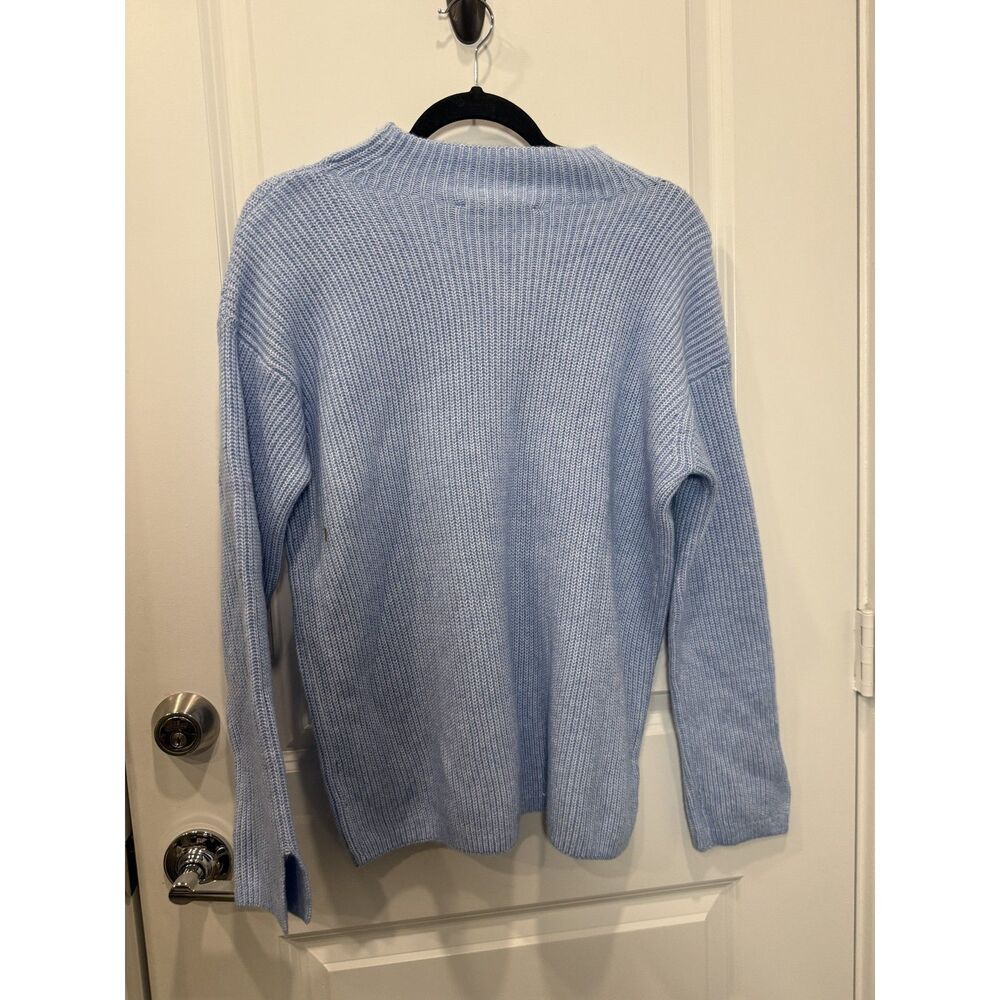 LOFT Light Blue Rib Knit Mock Neck Sweater S Tags Attached